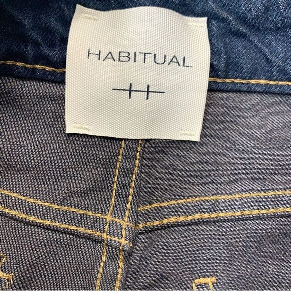 ⚡️SALE⚡️Habitual Pin-tuck Dark Wash Straight Leg Denim Jeans Size 0/25 TALL NWT - Picture 7 of 10